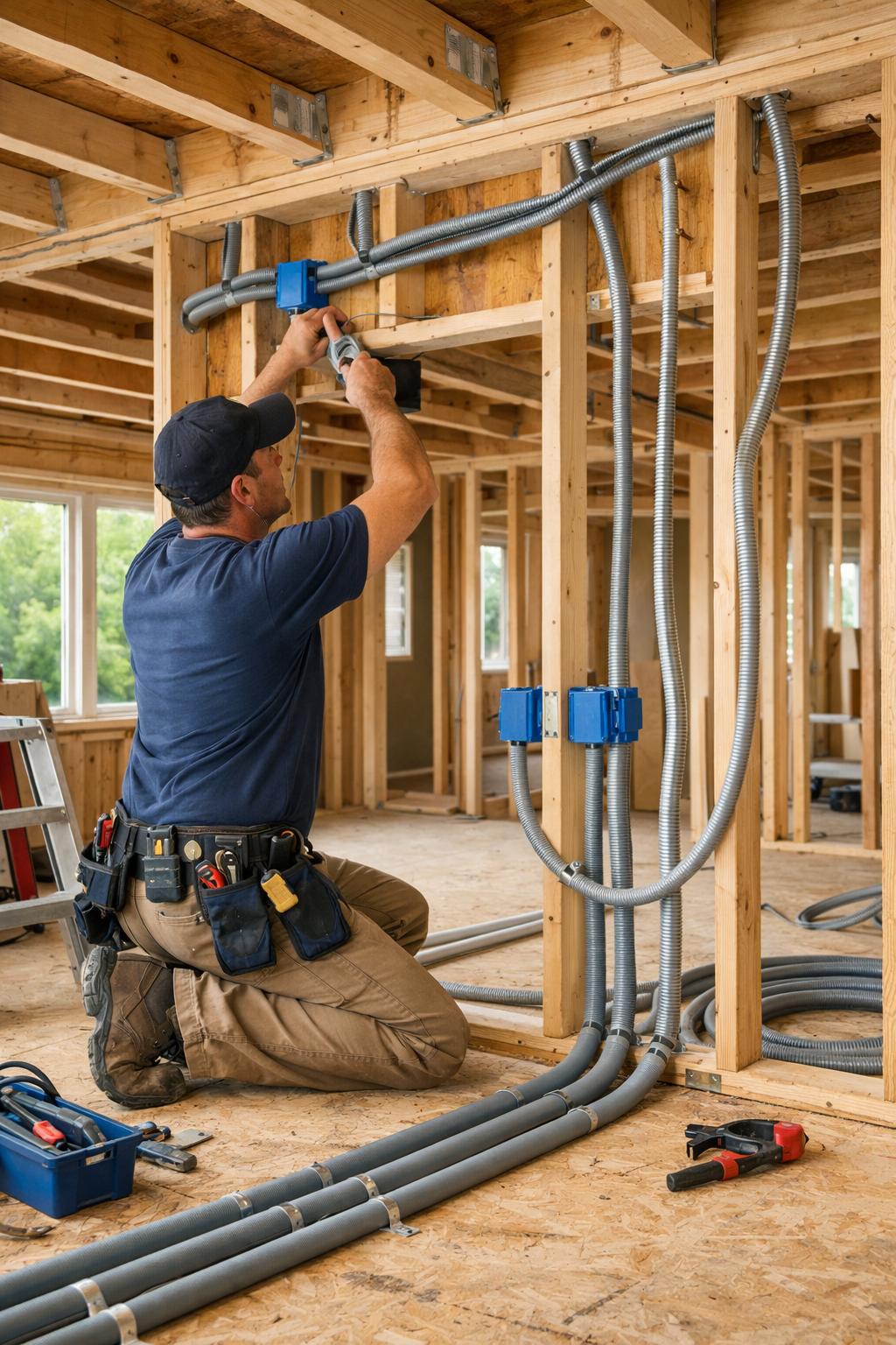 Trabajos de electricidad en obra